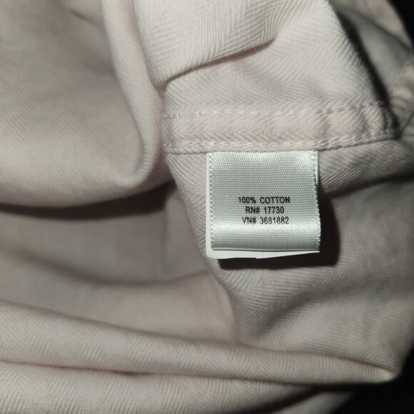 Mens medium long sleeve dress button down black & light pink - Picture 4 of 4